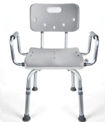 Mobb 360 Degree Swivel Shower Chair with 300 lbs. Weight Capacity and Rubber Leg Tips